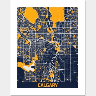 Calgary - Canada Bluefresh City Map Posters and Art